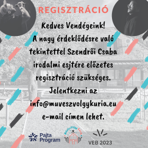 Regisztráció – Szendrői Csaba irodalmi est